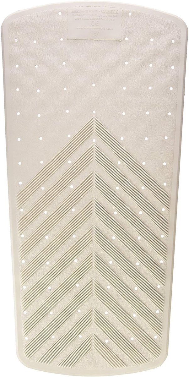 SnelShoppen - Antislip Badmat 78 x 35 cm - Witte Badkamer Mat met Zuigkracht - Veilig en Comfortabel voor Douche en Bad - Ideaal voor Kinderen en Oude