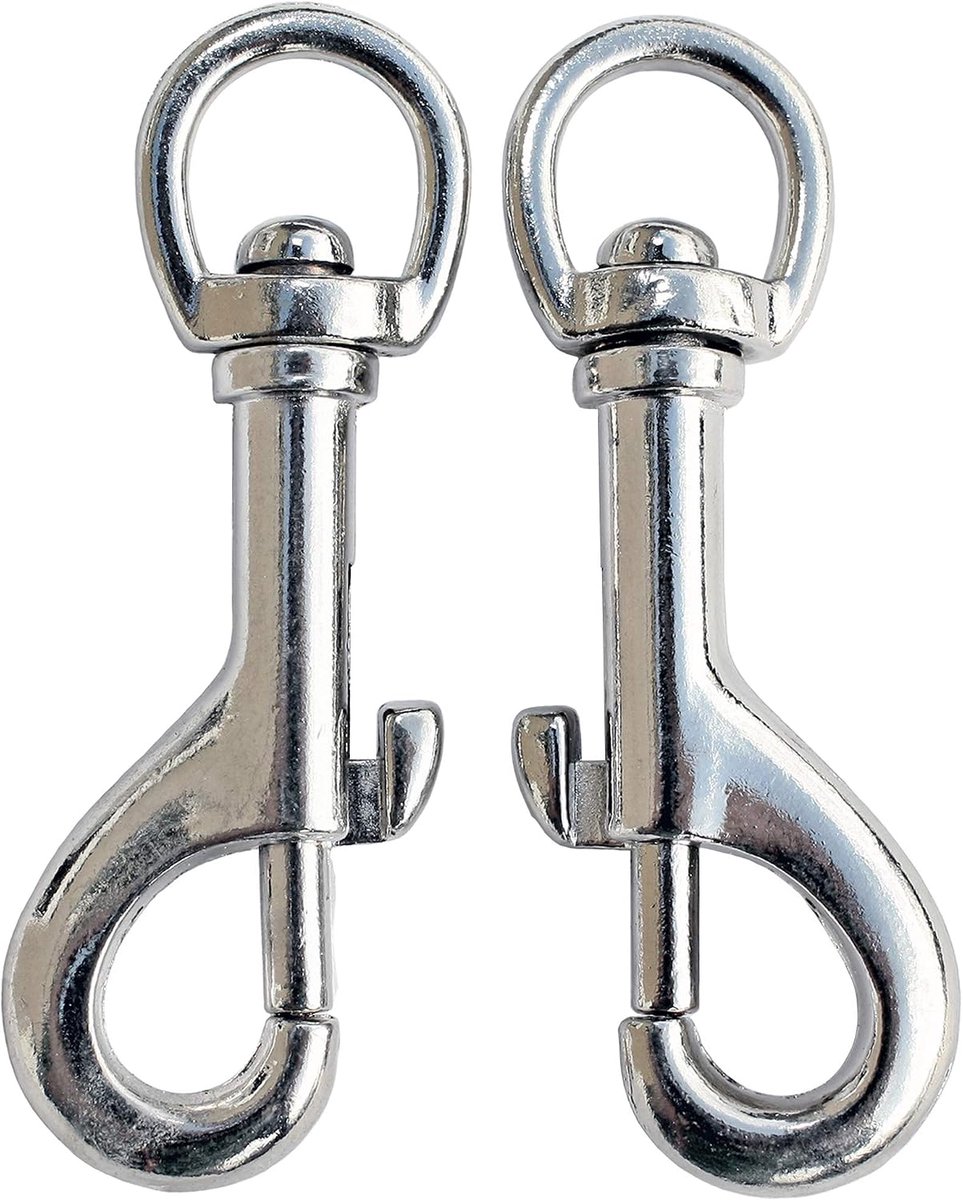 SnelShoppen - Bolt Carabiner 55mm en 70mm met Veerhaak voor Hondenriem - Sterke, Roestvrijstalen Karabijnhaak - Ideaal voor Wandelen, Camping en Buite