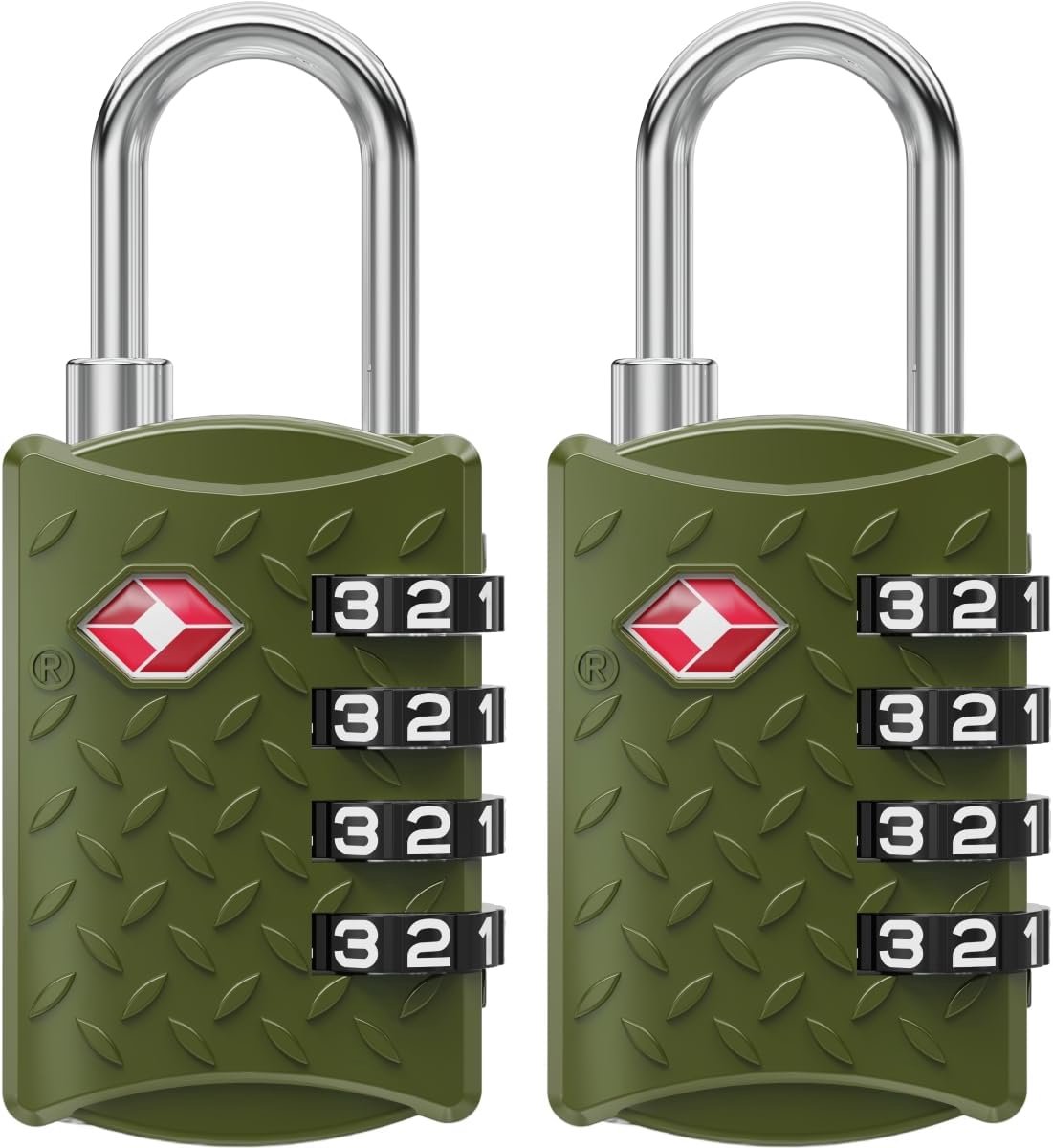 SnelShoppen - TSA-Goedgekeurde Reisketting - 4-Cijferige Koffer Slot met Antislip Structuur - Geschikt voor USA - Hangslot voor Koffers, Rugzakken, Ha