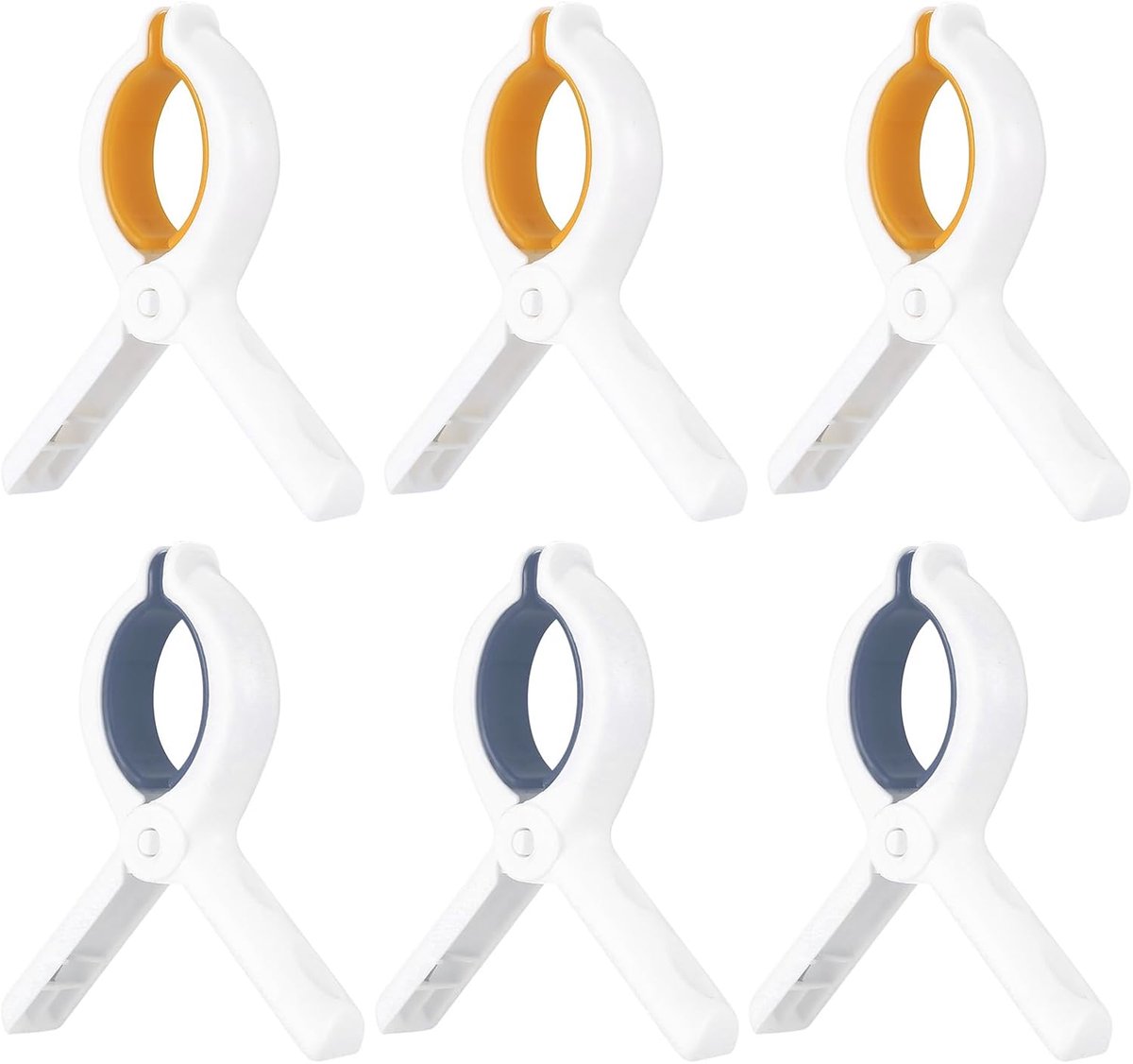 SnelShoppen - 6 Stuks Handige Handdoekclips voor Strandstoel, Bad Clips, Beddengoed en Kleding, Duurzaam PP Plastic met Antislip Pads, Perfect voor Ca
