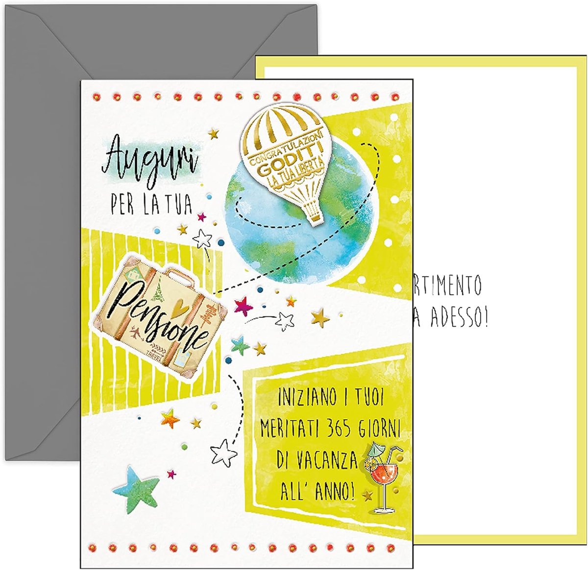 SnelShoppen - ARKRAFT Pensioenkaart met Gouden Inscription en Gegraveerd 12 x 17 cm - Verjaardagskaart voor Pensionering met Envelop - Luxe Kaart voor