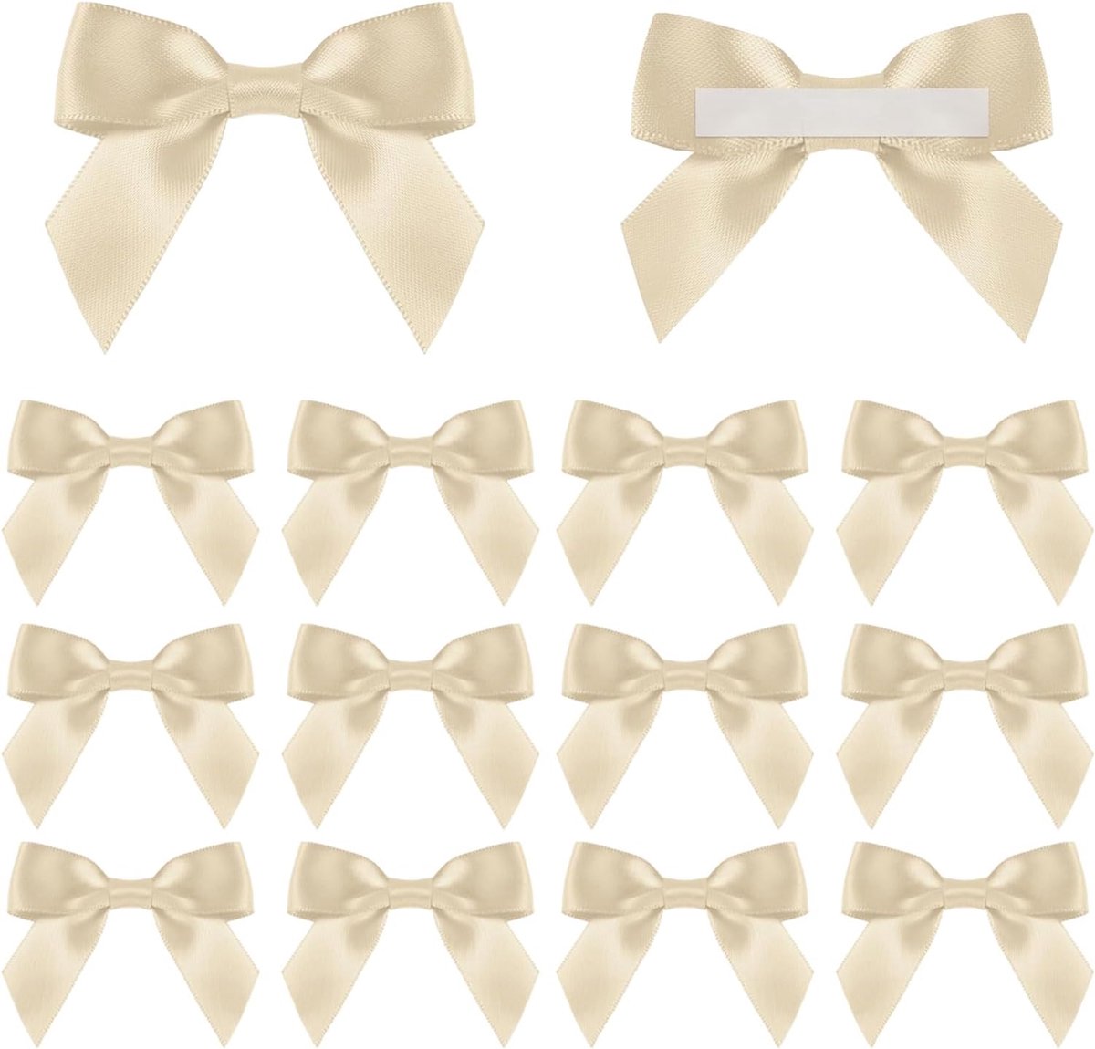 SnelShoppen - 50 Stuks Mini Satin Bows - Zelfklevende Satijnen Strikken voor Cadeaus, Decoratie, Feesten en Bruiloften - 6 cm - Perfect voor Kerst en
