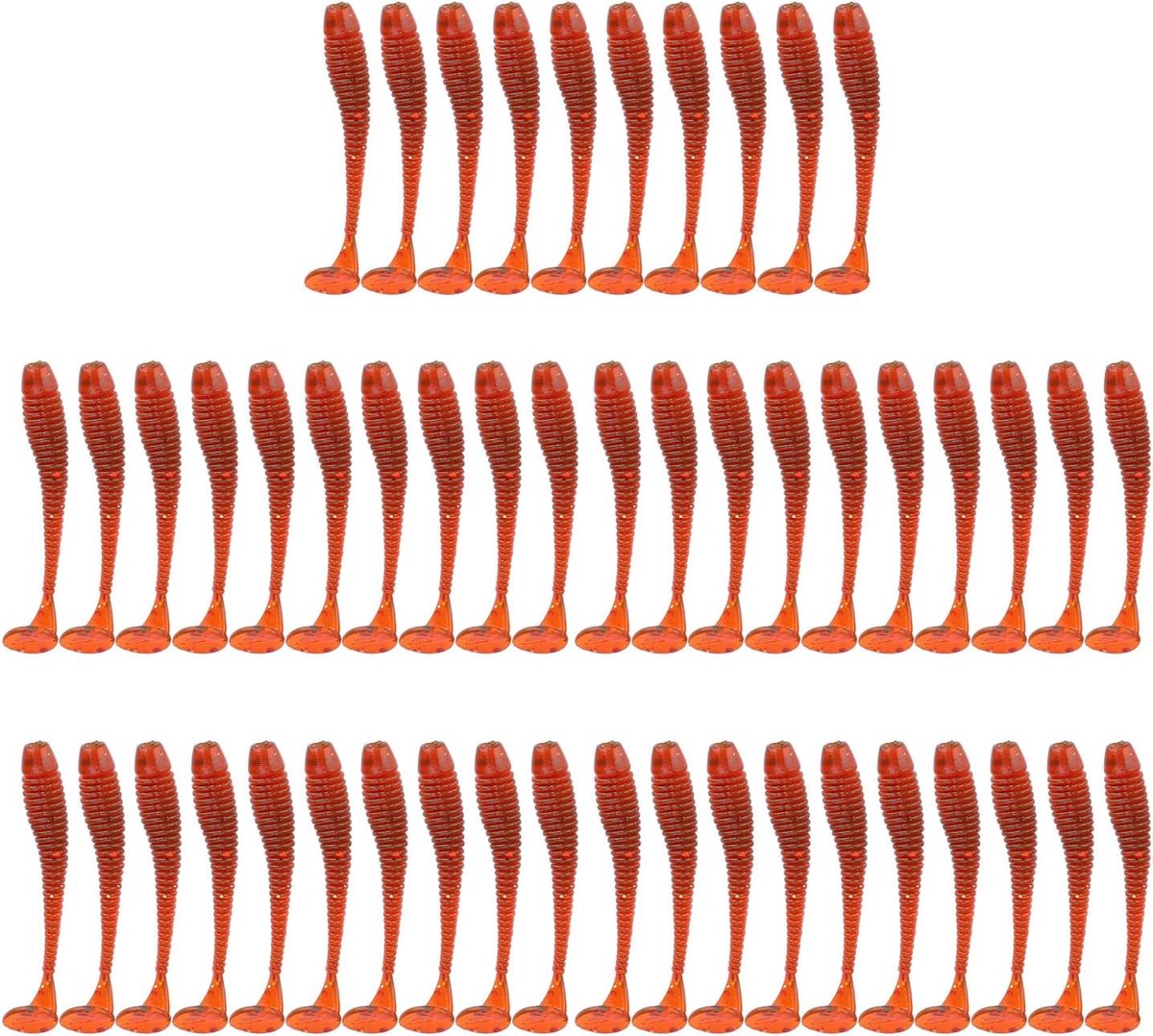 SnelShoppen - 50x 5cm Vissers Lures - Zachte Silicone Bait - Hoogwaardige Visgerei voor Buitensport - Perfect voor Zoet- en Zoutwater