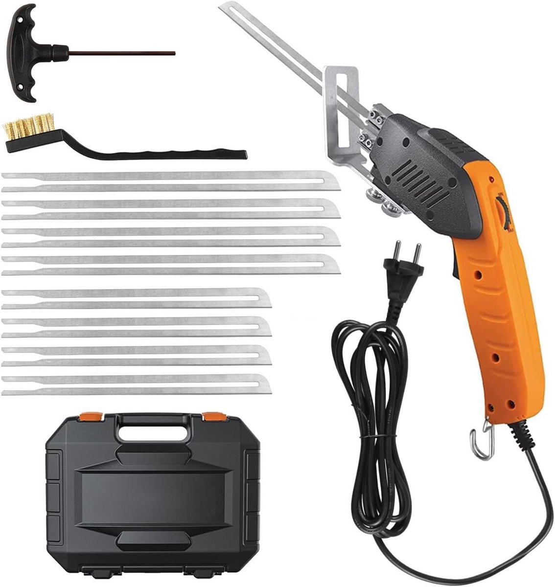 SnelShoppen - 200W Styrofoam Snijset met Luchtgekoelde Elektrische Styrofoam Cutter en 8 Snijbladen voor Styrofoam, EPS, EPP, EVA, KT Board, DIY, Klus