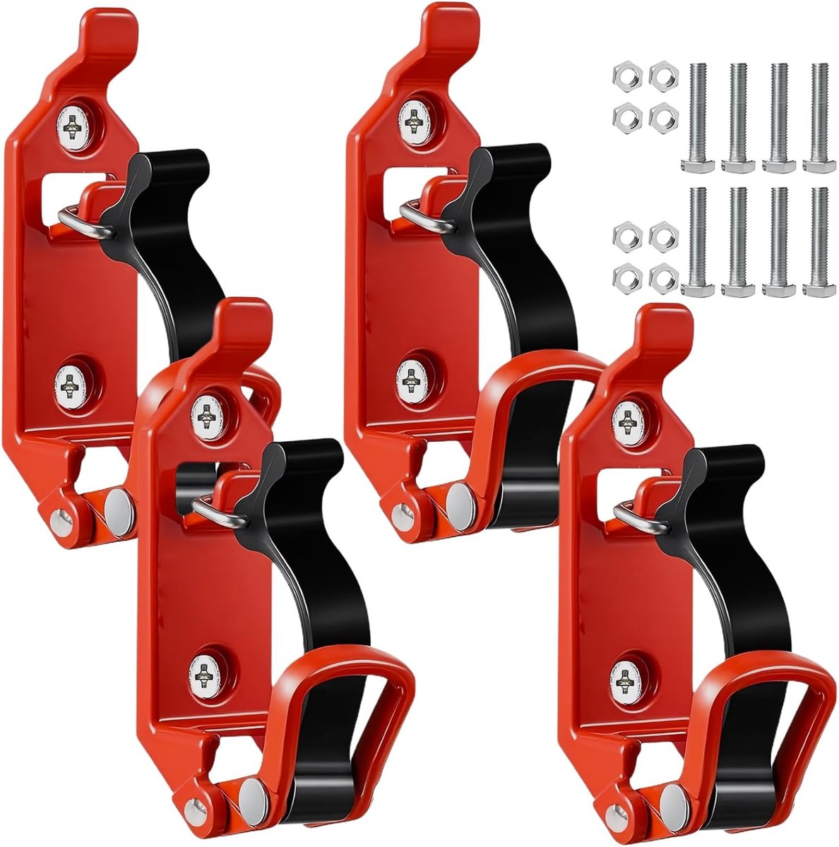 SnelShoppen - 4 Stuks Dakkoffer Bevestigingsclips voor Buitensporten, Metaal en Rubber, Muurbeugels, Voor Truck Accessoires, Belastbaarheid tot 10kg