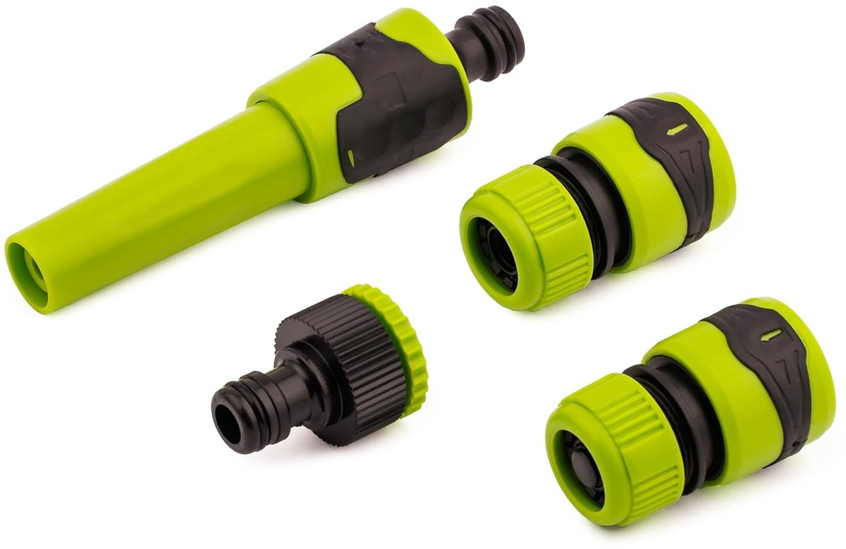 SnelShoppen - Irrigatie Kit met Hoge Druk Spuitpistool - Tuinslang Aansluitingen - Startset voor Tuin, Schoonmaken, 1/2 Inch Slang, Universeel Gebruik