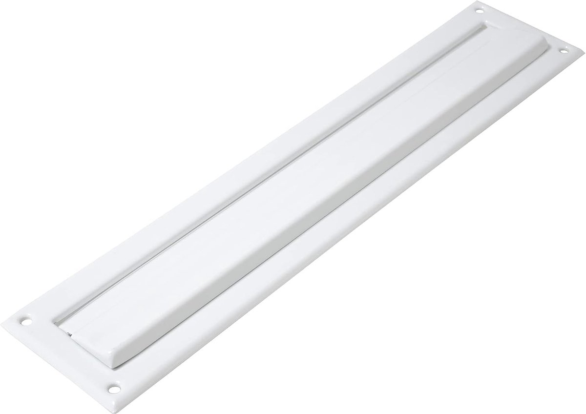 SnelShoppen - Witte brievenbus voor muur of deur - Stalen deksel - 342 x 73 mm - Briefgleuf voor brieven en kleine pakketten - Ideaal voor woningen