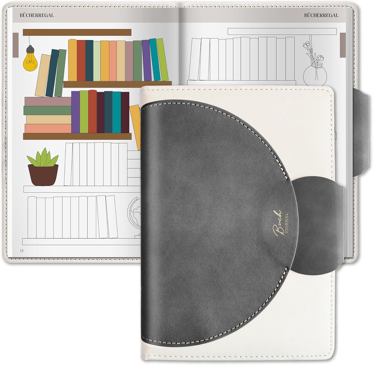SnelShoppen - A5 Dagboek voor Volwassenen, Grijs - Luxe Notitieboek voor Plannen, Schrijven, Organiseren, Ideaal voor Werk, School of Persoonlijk Gebr