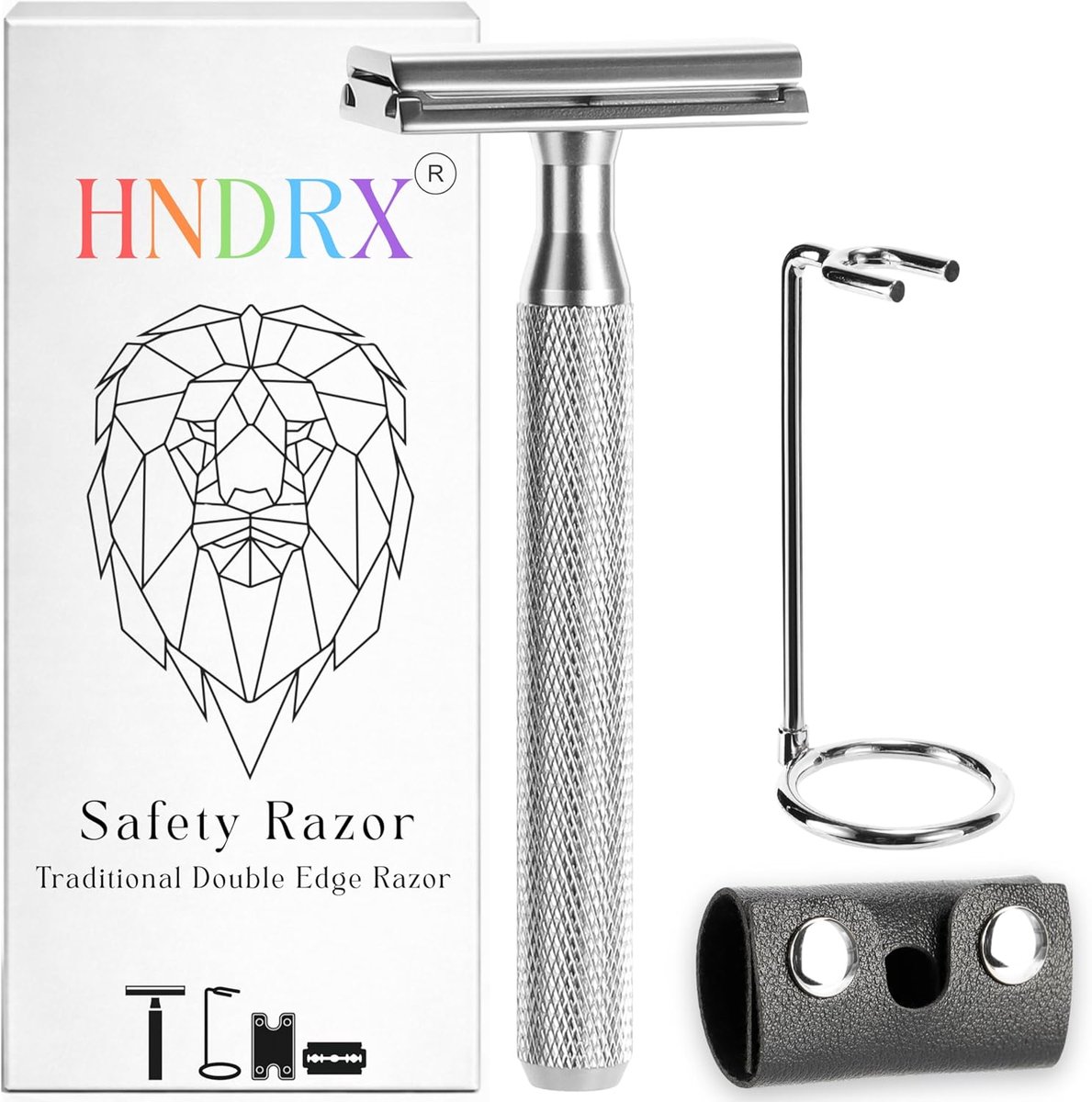 SnelShoppen - Scheermes Heren Safety Razor Dames Nat Scheerapparaat 30° Hoek incl. 10 Japanse Scheermesjes, Scheermesstandaard en Mesbeschermer van Ai