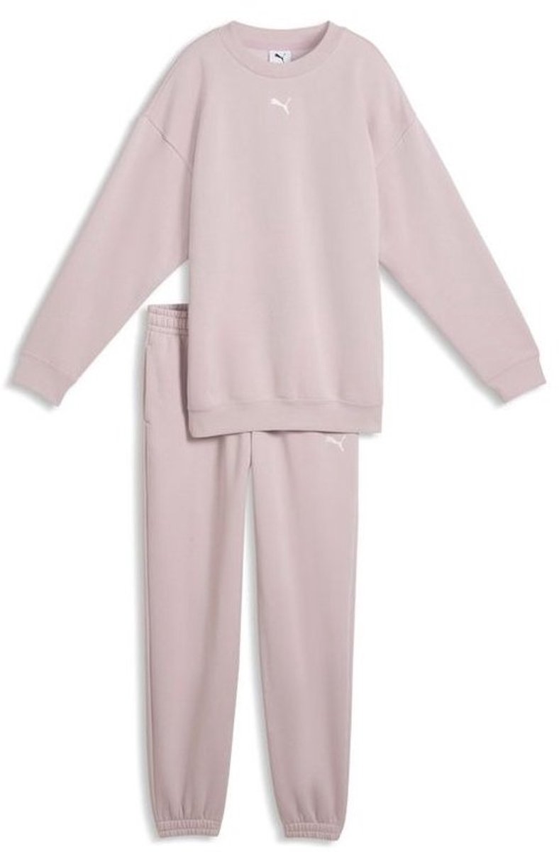 Puma kindertrainingspak loungewear oversized sweatpak FL G 689727 Roze