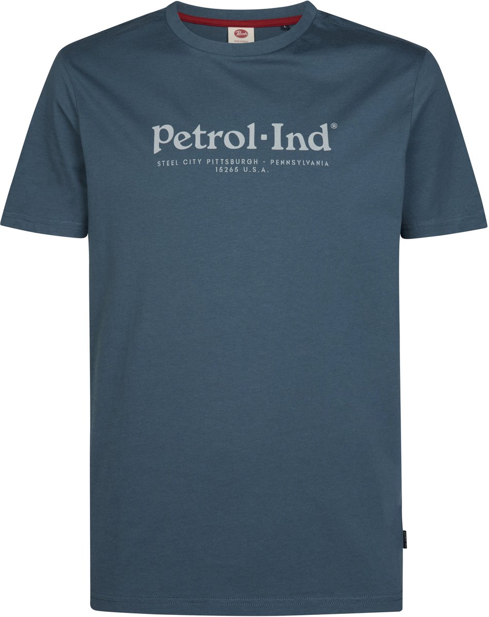 Petrol Industries - Heren T-shirt van organisch katoen met print Bramen - Blauw - Maat XXXL