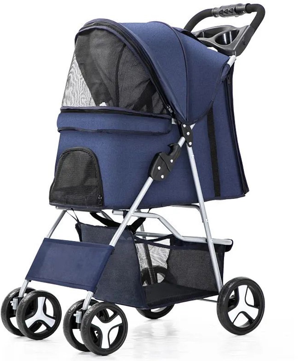 Buggy 3v1 opvouwbare wandelwagen voor honden 45 x 100 x 80 cm, Blauw