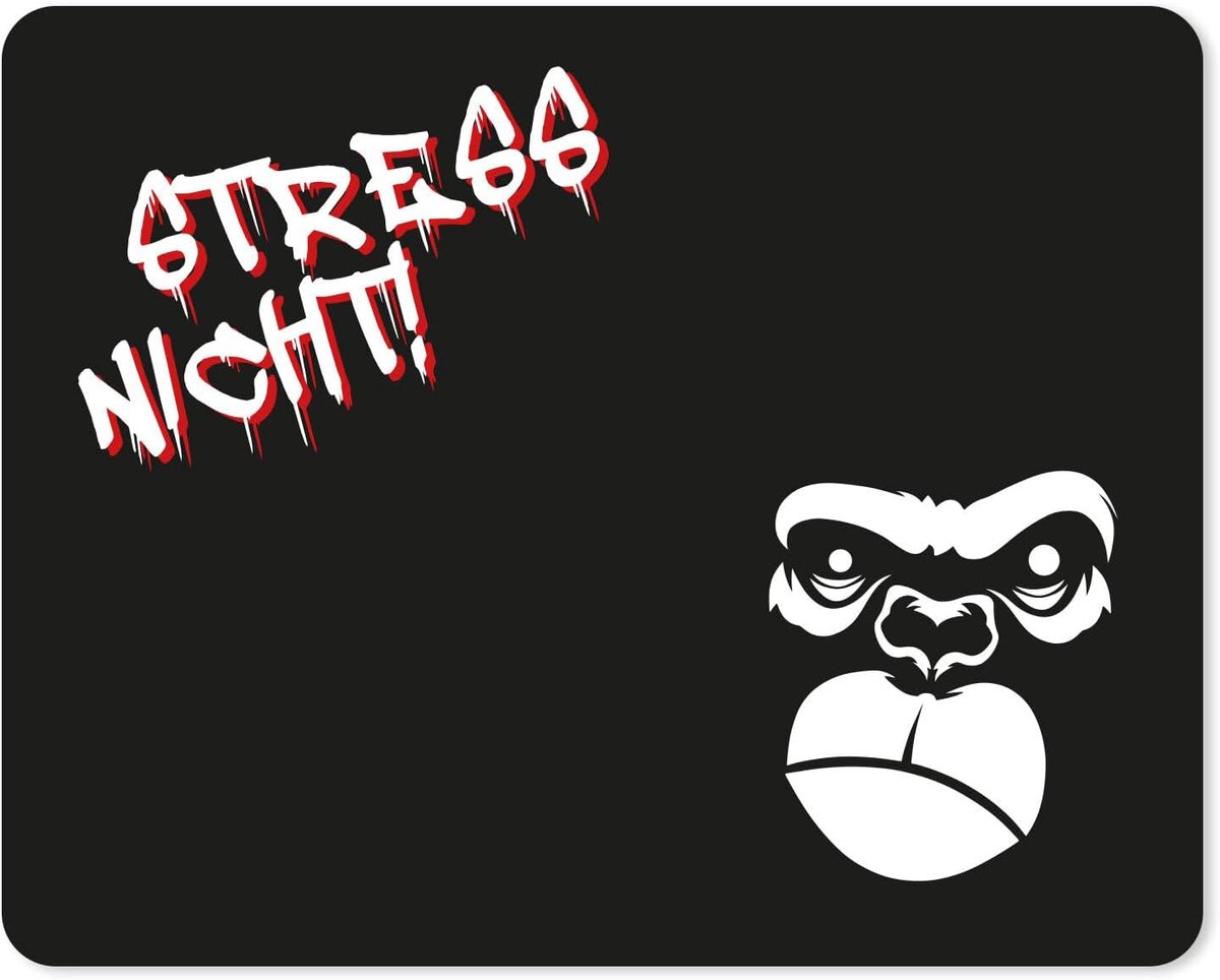 SnelShoppen - Mouse Pad met Gorilla Stress Motief I 24 x 19 cm I Non-Slip en Duurzaam I Grappige Muismat voor Thuis en Kantoor