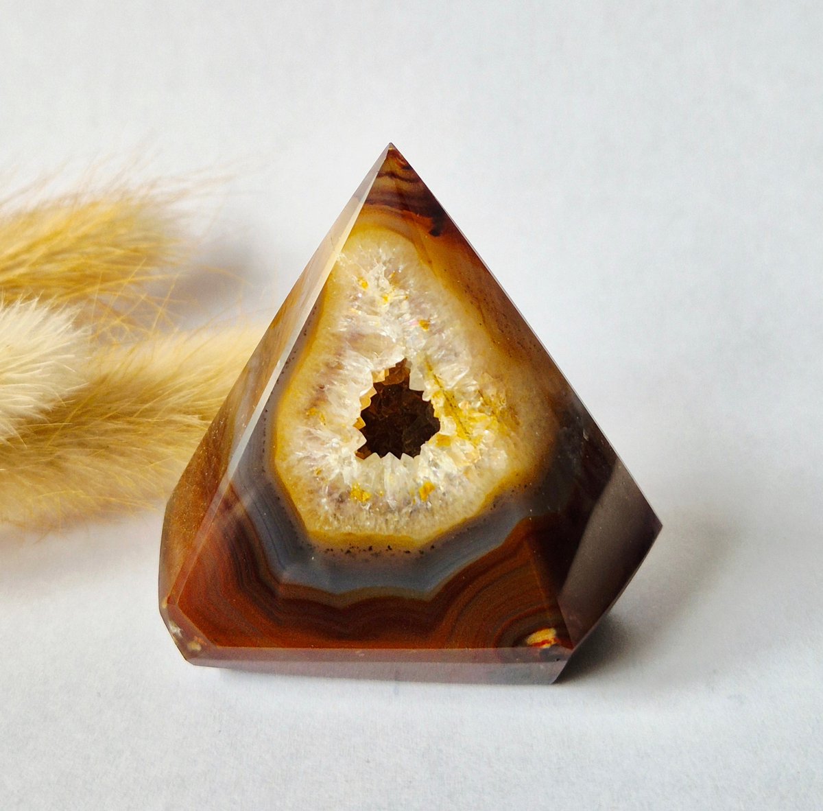 Druzy Grijze Agaat Diamant Staande Edelsteen Kristal - #22 78g