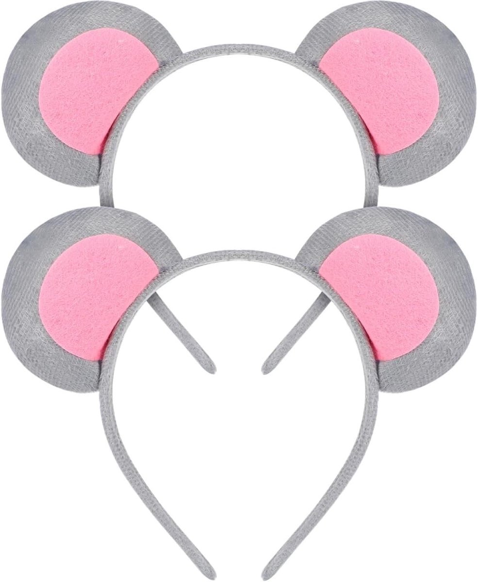 2 Stuks Muis Oren Haarbanden - Haaraccessoires voor Cosplay, Verkleedpartijen en Feestjes (Koffie) Größe 1 Grijs