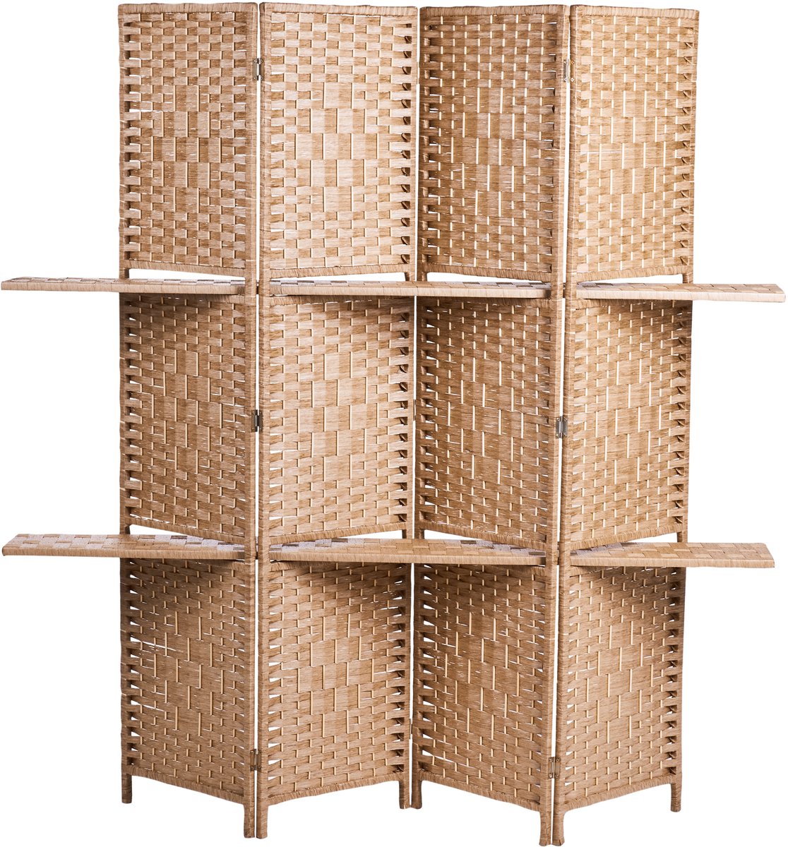 TRAFOI - Roomdivider met 4 panelen - Lichthout - Populierhout