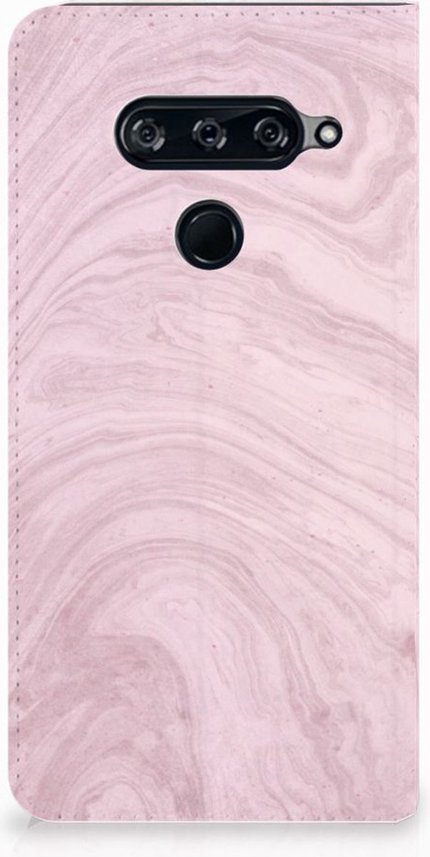 LG V40 Thinq Standcase Marble Pink - Origineel Cadeau Vriendin