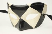 Venetiaans masker 'Chezz' (zwart/wit)