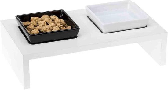 Ferplast Maki Voer / Drink Bak Dubbel Hout – 1 LTR 40X21X13 CM