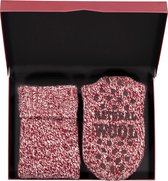 Homepads sokken wol - bordeaux rood (in cadeauverpakking) -  Maat: 35-38