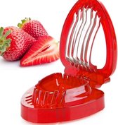 Let op type!! Keukenmes Tool kunststof aardbei Slicer Fruit met RVS Blade(Red)