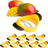 Relaxdays 10x mangosnijder - mangodeler - partjessnijder - fruit - anti-slip handvat - rvs