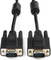 Premium VGA monitor kabel met ferriet kernen - CCS aders / zwart - 15 meter