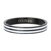 iXXXi Jewelry Vulring 4mm Double Line White Zwart - maat 17