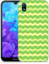 Silicone Gel Case pour Huawei Y5 (2019) Coque Téléphone Green Waves
