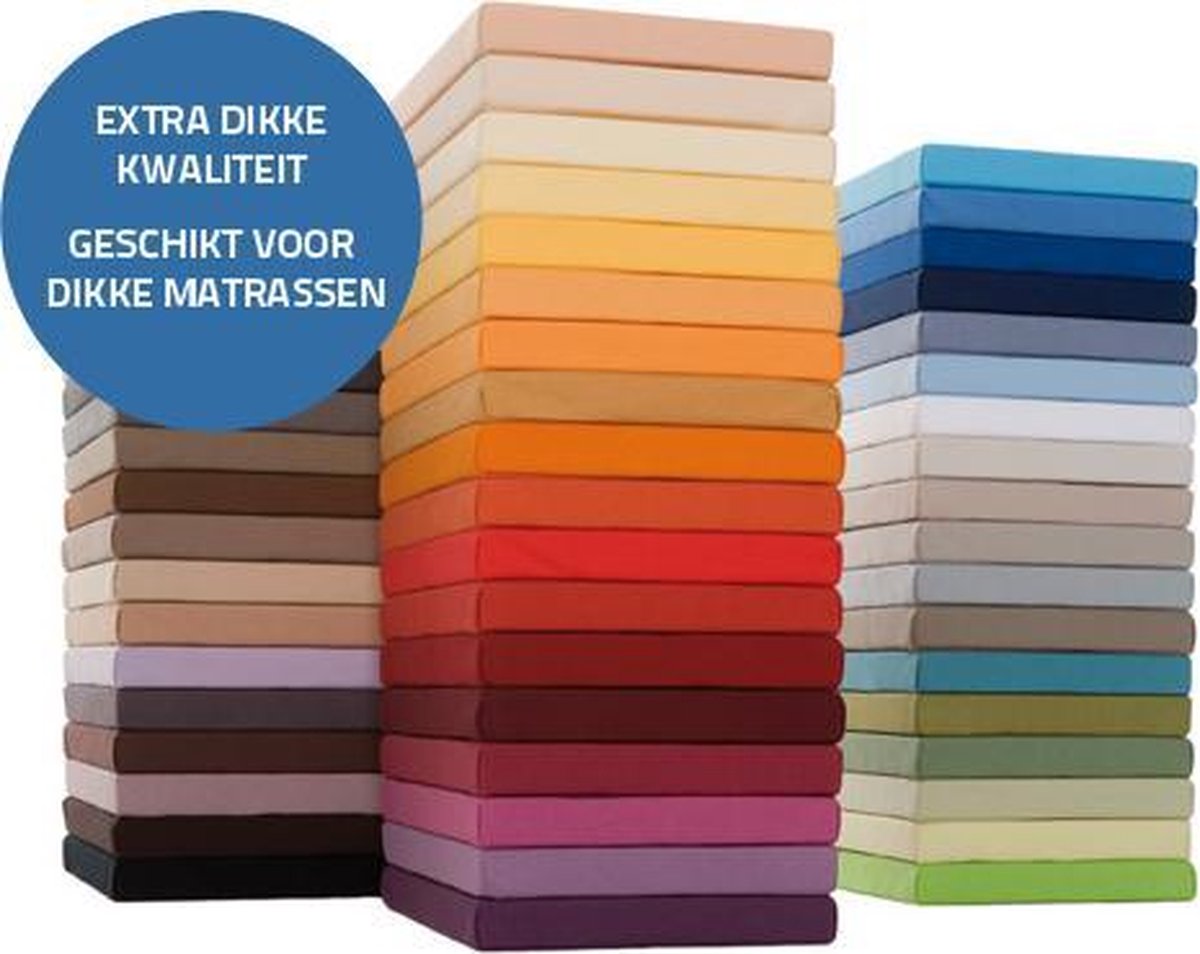 Bella Donna Hoeslaken Jersey Tweepersoons mint-0524 140/190-160/220 Groen