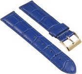 Croco Blauw Horlogeband - 22mm - Quick Release