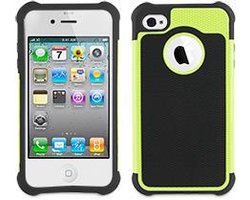 Apple iPhone 4 / 4S Anti-Shock Case Zwart/Groen