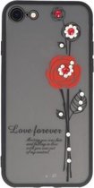 Rood Love Forever back case Hoesje voor Apple iPhone 7 / 8