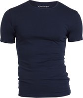 Garage 201 - Bodyfit T-shirt ronde hals korte mouw navy S 95% katoen 5% elastan