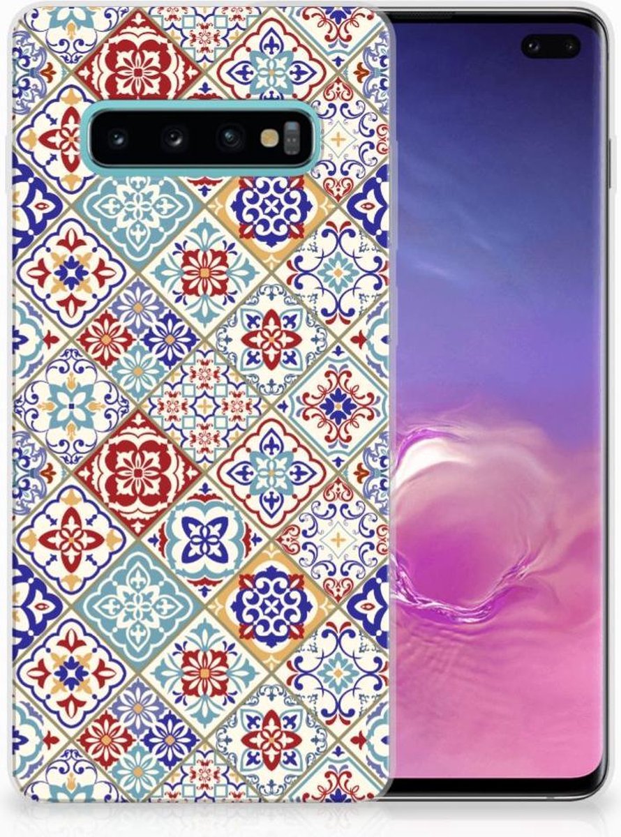 Samsung Galaxy S10 Plus TPU Siliconen Hoesje Tiles Color