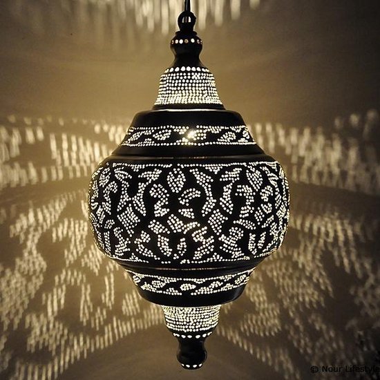 Nour Lifestyle hanglamp Basha met Arabisch patroon in maat L (Oosterse -  Egyptische -... | bol