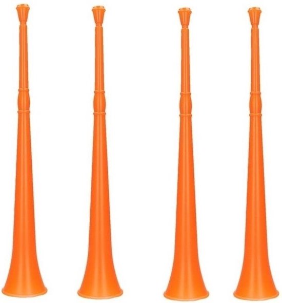 Coöperatie Samuel Tweede leerjaar 4x Oranje vuvuzela grote blaastoeter 48 cm - Oranje feesttoeters | bol.com