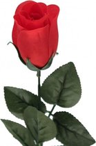 Rode Rosa/roos kunstbloem 60 cm - Kunstrozen - Kunstbloemen boeketten rozen rood