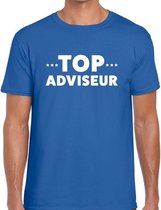 Top adviseur beurs/evenementen t-shirt blauw heren L