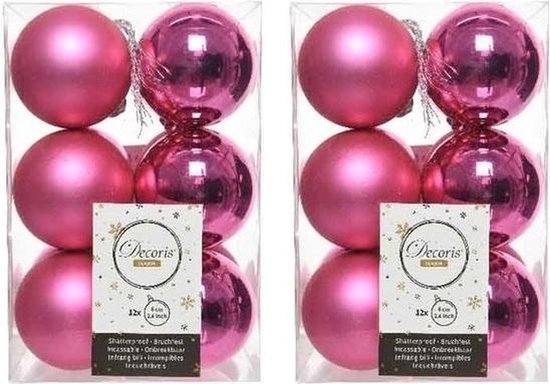 12x oud roze glazen kerstballen 8 cm glans en mat