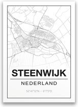 Poster/plattegrond STEENWIJK - 30x40cm