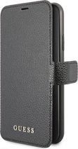 iPhone 11 Pro Max Bookcase hoesje - Guess - Effen Zwart - Kunstleer