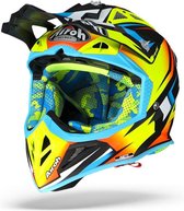 Airoh Aviator 2.3 Fame Mat Geel Zwart Blauw Crosshelm - Motorhelm - Maat S