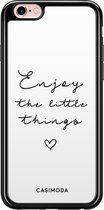 iPhone 6/6s siliconen zwart hoesje - Enjoy life | Apple iPhone 6/6s case | TPU backcover transparant