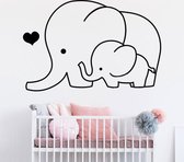 Muursticker olifant met baby - geheel naar wens