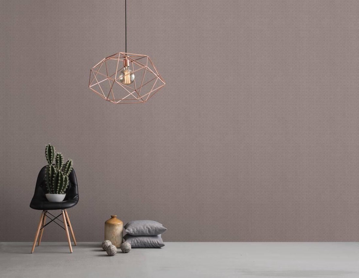 Papier Peint Effet Lin Texturé Motif Feuille Scandinave As Creation Hygge - Neuf Non Tissé