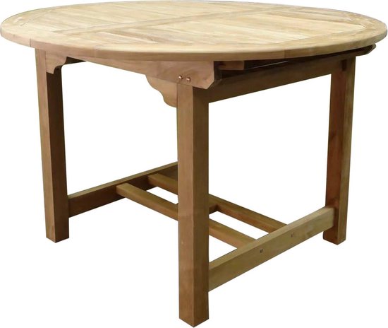 120-170x120x78cm uitschuifbare ovale teaktafel