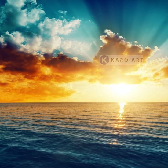 Afbeelding op acrylglas - Zonsondergang op zee