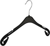 De Kledinghanger Gigant - 40 x Blouse / shirthanger kunststof zwart met rokinkepingen, 38 cm