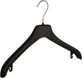 De Kledinghanger Gigant - 40 x Mantel / kostuumhanger kunststof zwart met anti-slip op schouderverbreding, 38 cm